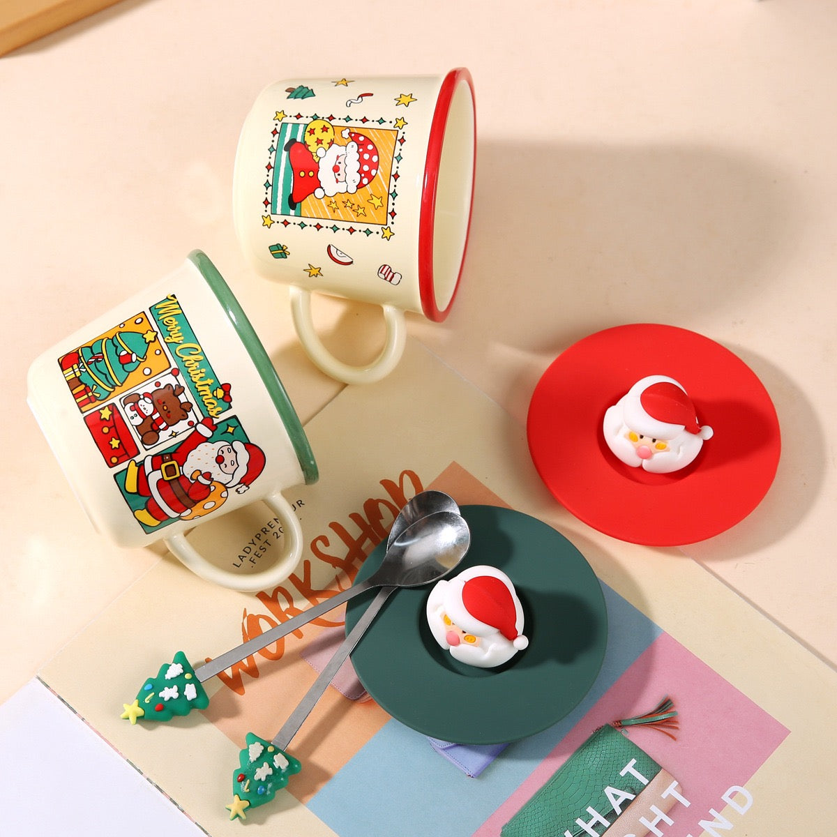 Merry Christmas Santa Mug Gift Set – 400ml